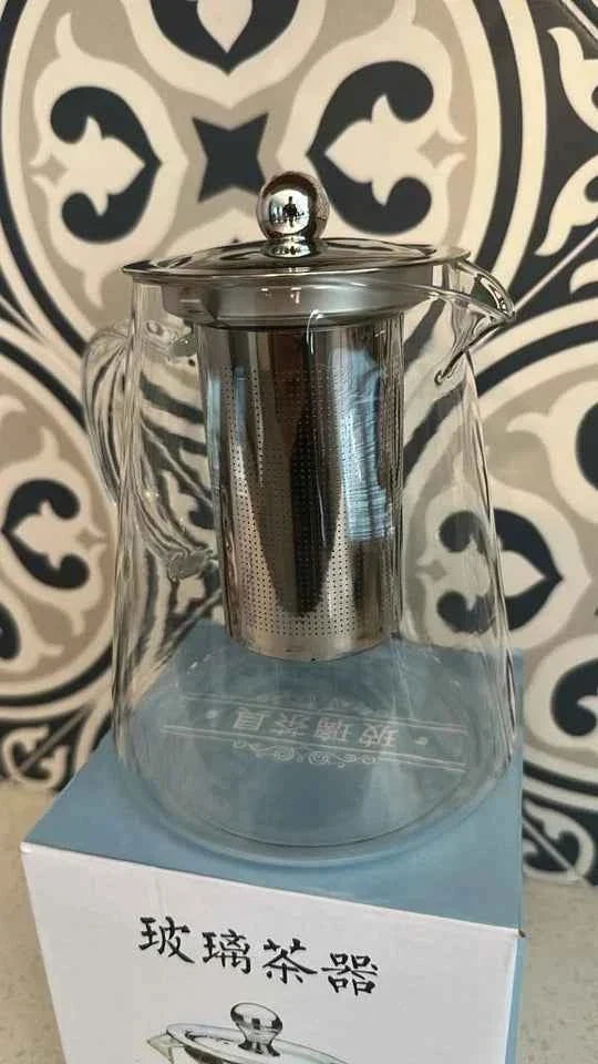 Clear Glass Teapot with Stainless Steel Infuser & Lid 32 oz / 950ml