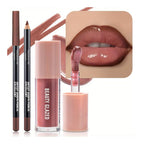 Beauty Glazed Lip Gloss & Lip Liner Set | Mauve Rosewood Long-Lasting Lip Kit