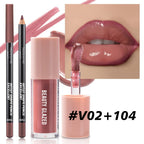 Beauty Glazed Lip Gloss & Lip Liner Set | Mauve Rosewood Long-Lasting Lip Kit