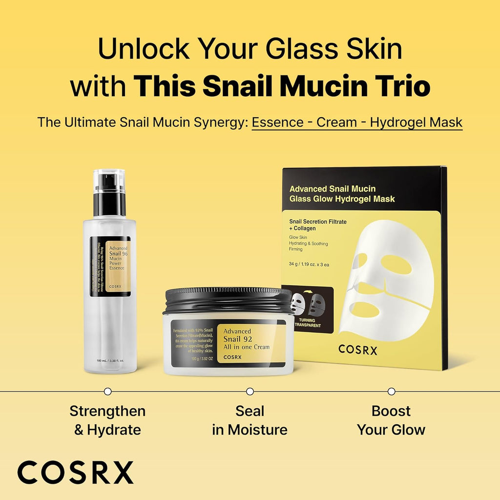 COSRX Snail Mucin 92% Face Moisturizer for Soft & Glowy Skin 3.52 oz | Korean Skin Care Cream