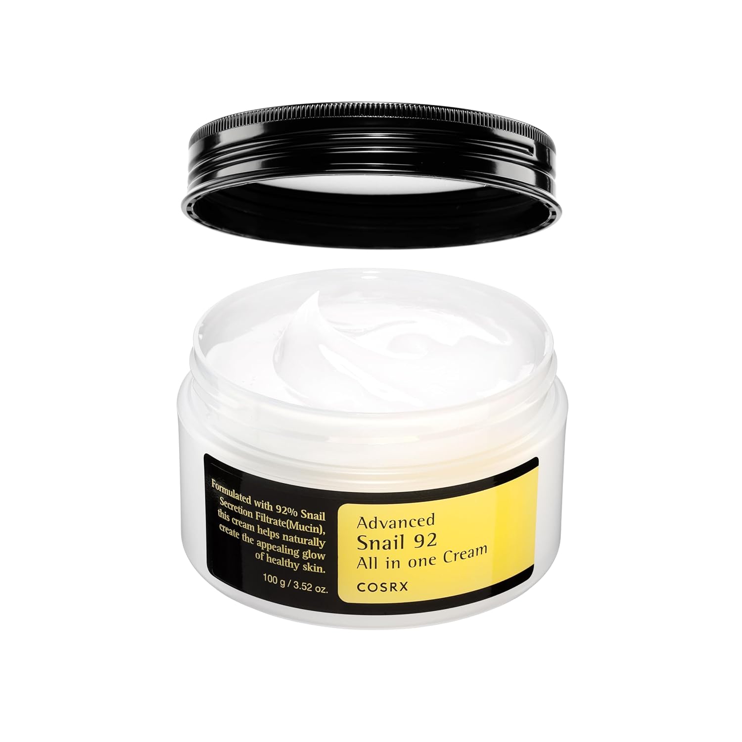 COSRX Snail Mucin 92% Face Moisturizer for Soft & Glowy Skin 3.52 oz | Korean Skin Care Cream