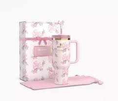 Stanley x LoveShackFancy Quencher H2.0 FlowState Tumbler 40 oz – Coquette Bow Chantilly Limited Edition