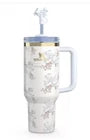 Stanley x LoveShackFancy 40 oz Quencher H2.O FlowState Tumbler | Rosa Beaux Blue | In Hand & Ready to Ship